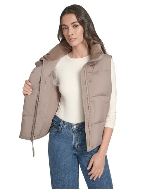 Levi's Gray Regular Stand Collar Puffer Vest
