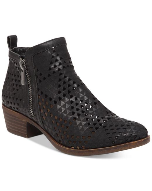 Lucky brand Women's Perforated Basel Booties in Black Lyst
