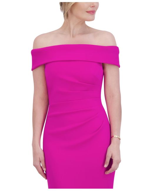 Eliza J Pink High-low Off-the-shoulder Gown