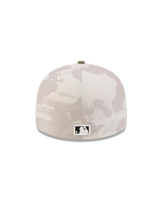 KTZ Multicolor Light Beige/olive Los Angeles Dodgers 2025 Armed Forces Day 59fifty Fitted Hat for men