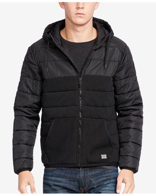 Quilted Hybrid Jacket in Black for Men 