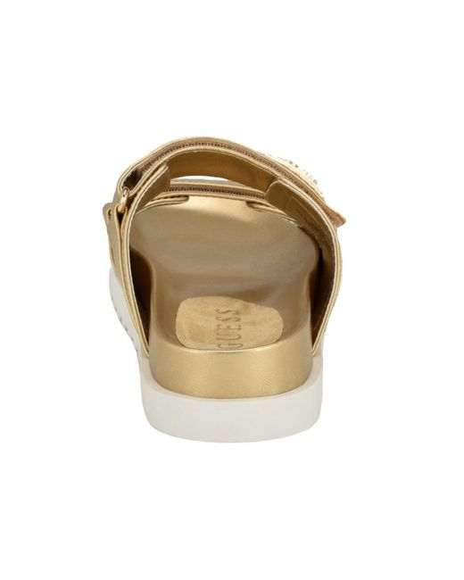 Guess White Fabula Lug-sole Logo Footbed Sandals