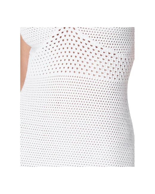 Bebe White Crochet Midi Bodycon Dress