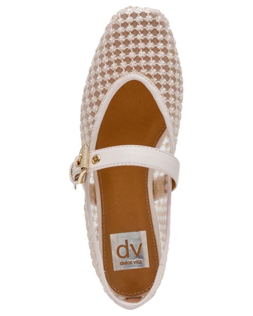 Dolce Vita White Mulaney Floral Lace Mesh Mary Jane Flats