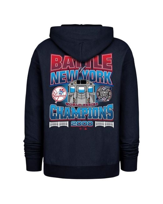 '47 Blue New York Yankees 2000 World Series Champions Showcase Backer Pullover Hoodie for men
