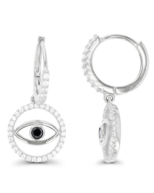Macy's White Spinel And Zirconia huggie Earrings (1/10 Ct. T.w. Black Spinel And Cubic Zirconia 3/4 Ct. T.w.