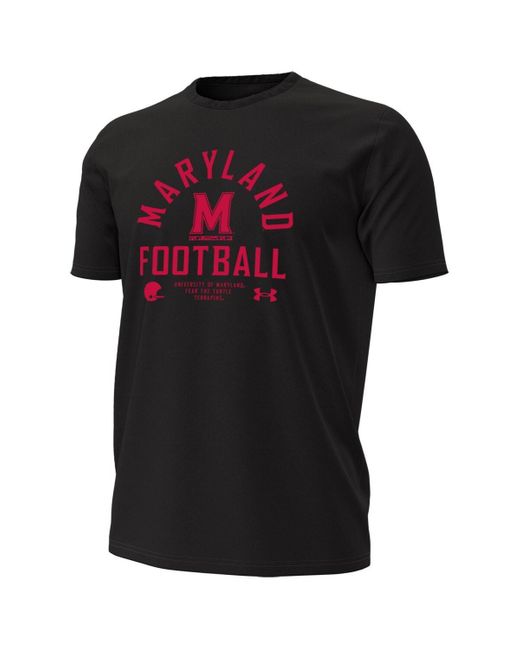 Under Armour Black Maryland Terrapins 2025 Sideline Football Performance T-shirt for men