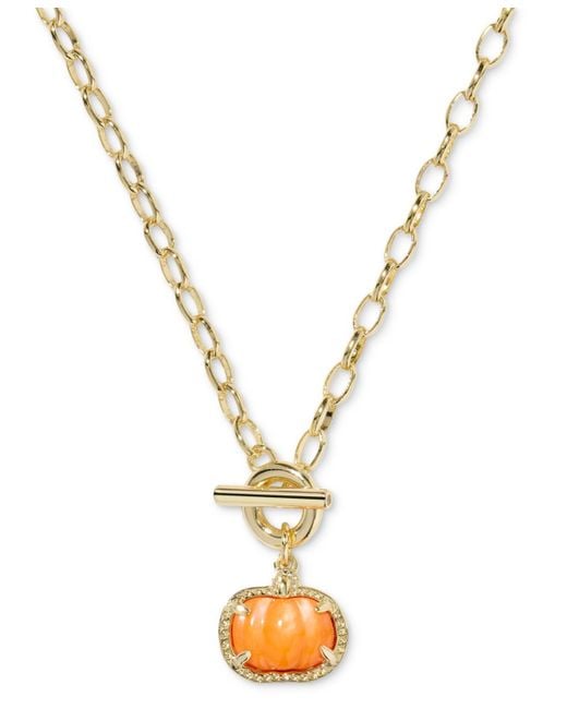 Kendra Scott Metallic Mother Of Pearl Pumpkin Link And Chain