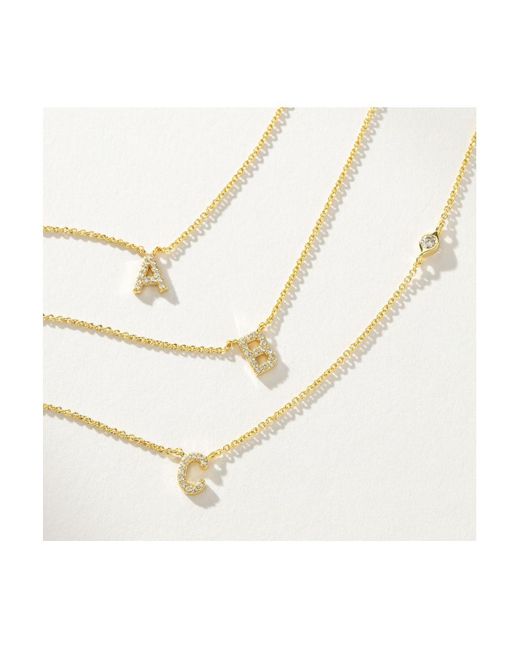 UNCOMMON JAMES Natural 14k Gold-plated Pave Initial Necklace