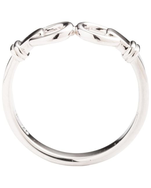 Ralph Lauren Sterling Horsebit Band Ring in Metallic | Lyst