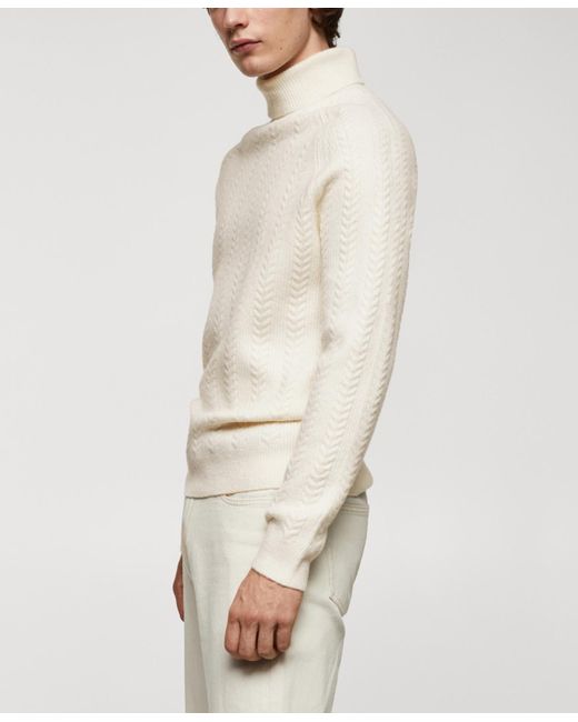 Mango Brown Twisted Turtleneck Sweater for men