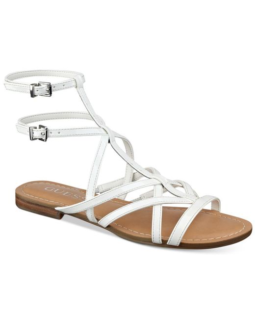 guess white flat sandals