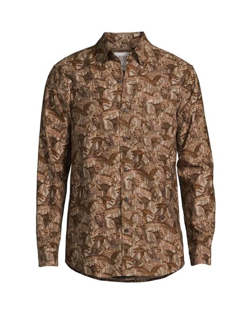Lands' End Brown Blake Shelton X Traditional Fit Flagship Flannel Shirt for men