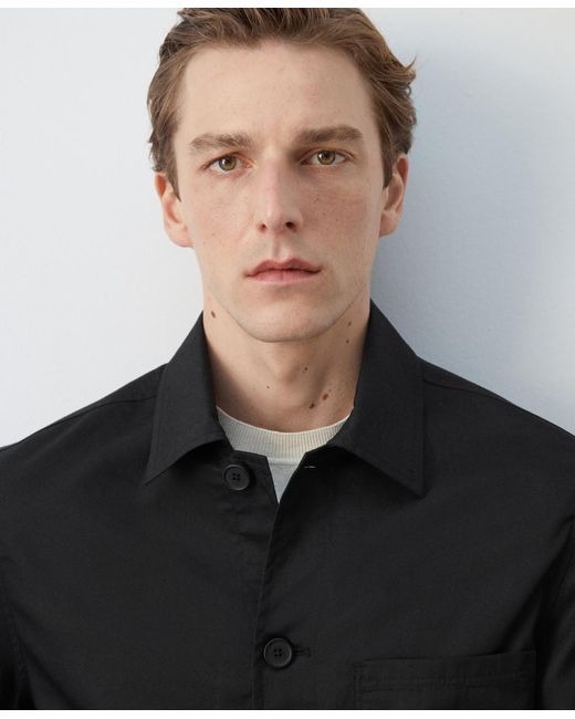 Mango Black Pockets Lyocell Cotton Jacket for men