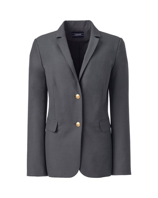 Lands' End Gray Hopsack Blazer