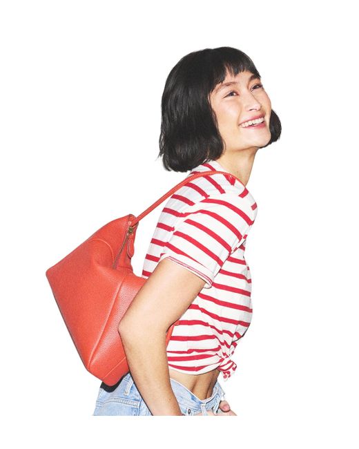 Fossil Red Willa Leather Medium Shoulder Bag