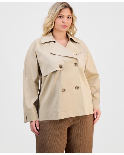 Anne Klein Essentials Natural Plus Size Double-breasted Blazer