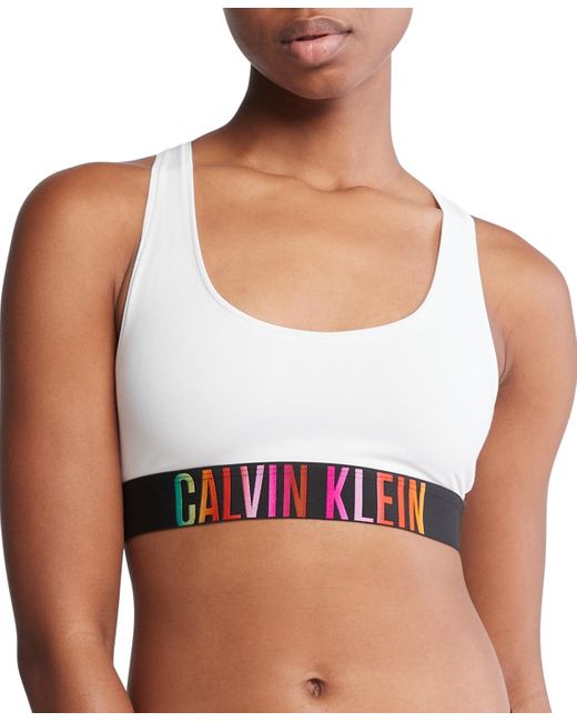 Calvin Klein White Intense Power Pride Cotton Unlined Bralette Qf7831