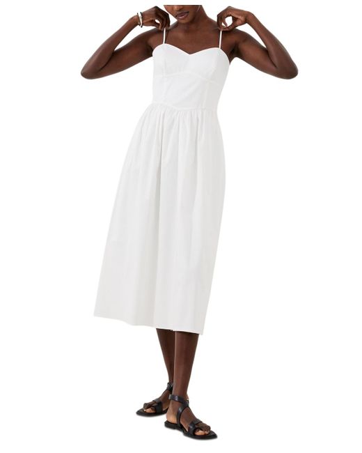 French Connection White Florida Sweetheart-neck Strappy Dress
