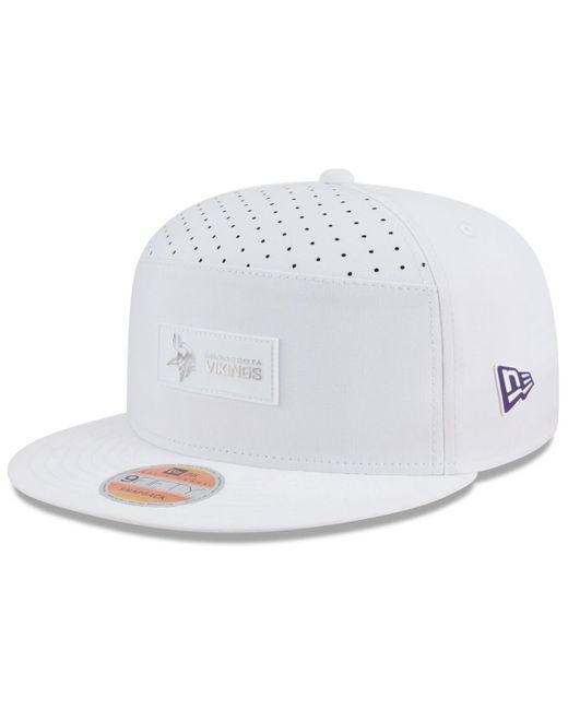 KTZ White Minnesota Vikings 2025 Sideline Split Panel 9fifty Snapback Hat for men