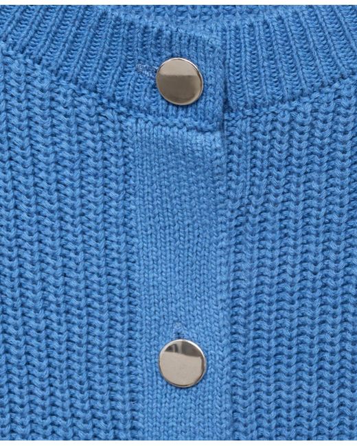 Mango Blue Short-sleeved Knitted Cardigan
