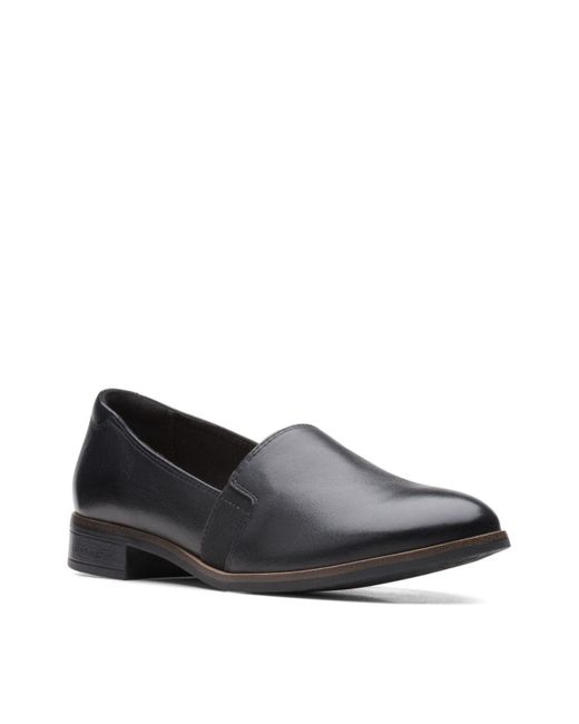 Clarks Leather Collection Trish Diva Flat Shoes in Black Leather (Black ...