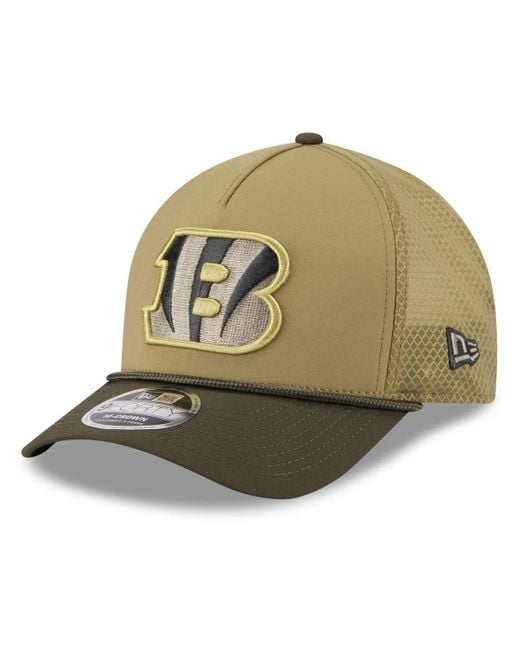 KTZ Green Cincinnati Bengals 2025 Salute To Service 9forty A-frame M-crown Adjustable Hat for men