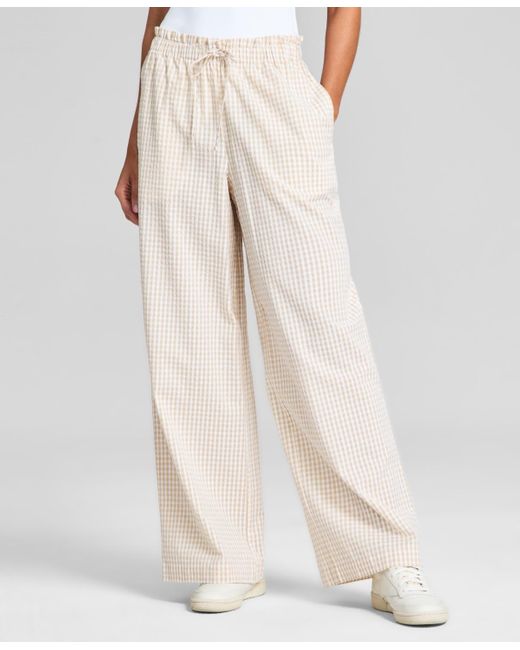 And Now This White Cotton Tie-waist Wide-leg Pants