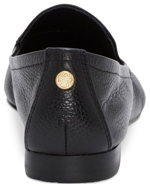 Vince Camuto Black Cintha Almond-toe Flat Loafers