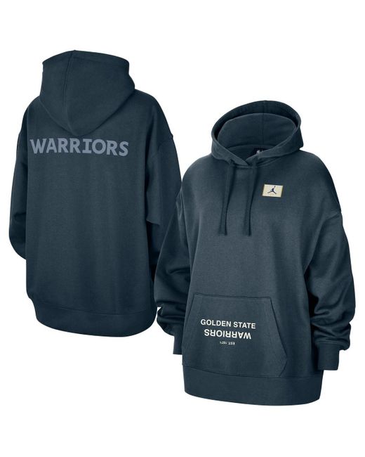 Nike Blue Golden State Warriors Courtside Statement Edition Oversize Pullover Hoodie