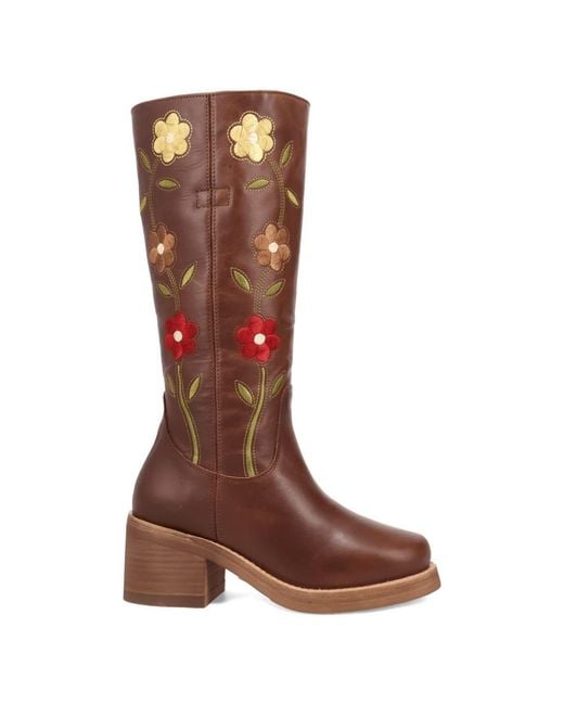 Dingo Brown Bloom Leather Boot