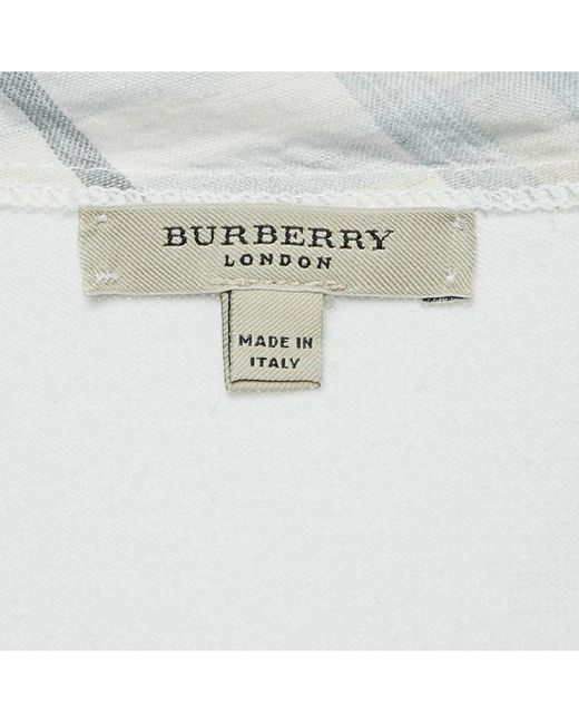 Pre-owned Burberry White Beige Silk Buttoned A-line Sleeveless Shirt Blouse