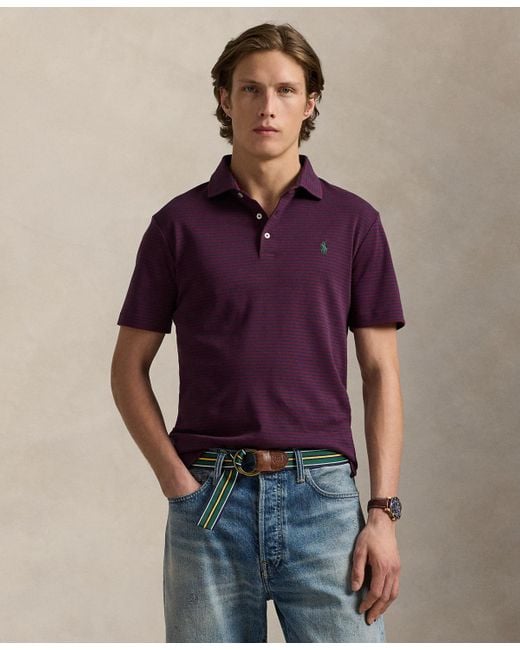 Polo Ralph Lauren Men's Purple Custom Slim Fit Soft Cotton Polo Shirt