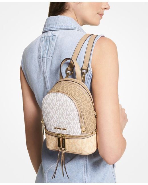 Michael Kors Rhea Zip Xtra Small Messenger Backpack Off white
