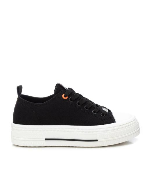 Xti Black Urban Style Canvas Platform Sneakers Refresh By