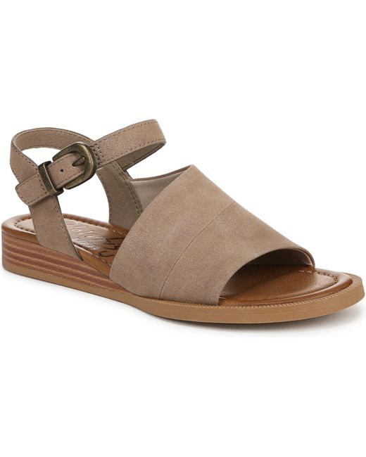 Blowfish Brown Ardice Strappy Low Wedge Sandals
