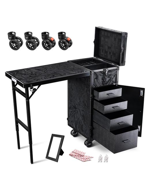 Byootique Black Rolling Makeup Case Nail Table
