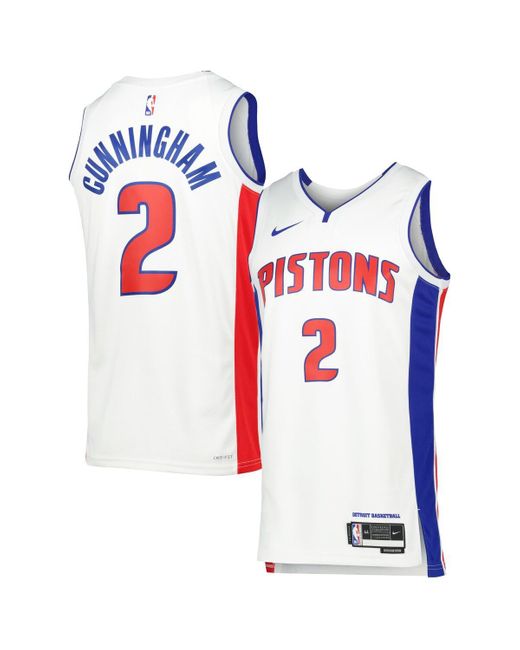 Nike White And Cade Cunningham Detroit Pistons Swingman Jersey
