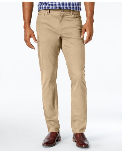 Michael Kors Men's Tailored-fit Flat-front Pants in Natural for Men | Lyst