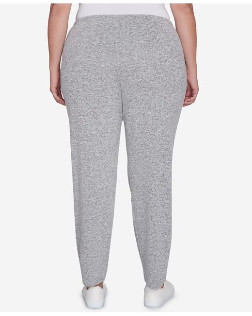 Ruby Rd Gray Plus Size Pull On Cozy Hatchi Pants