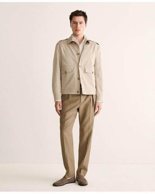 Mango Natural Cotton-silk Buttons Jacket for men