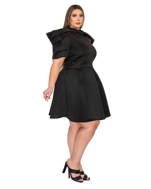 L I V D Black Plus Size Karina Neoprene Flare Dress