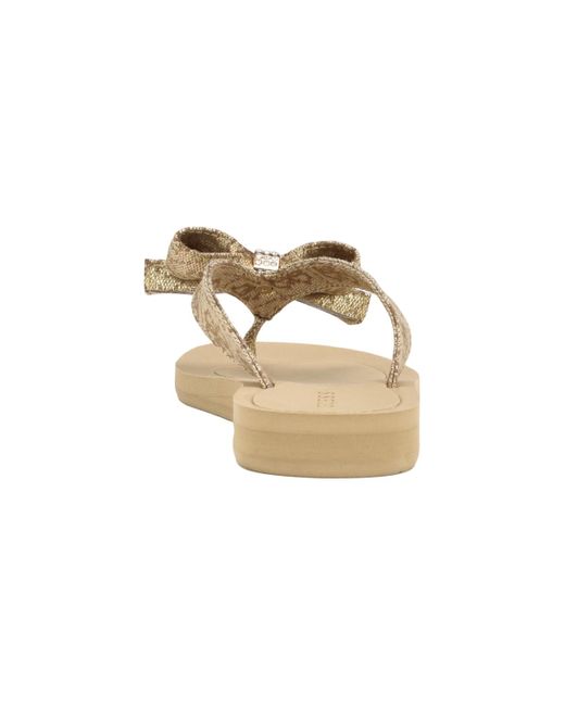 Guess White Tuta Low Embellished Bow Molded Flip Flops