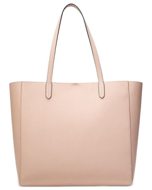 Ralph Lauren Natural Pebbled Leather Extra-large Cameryn Tote Bag