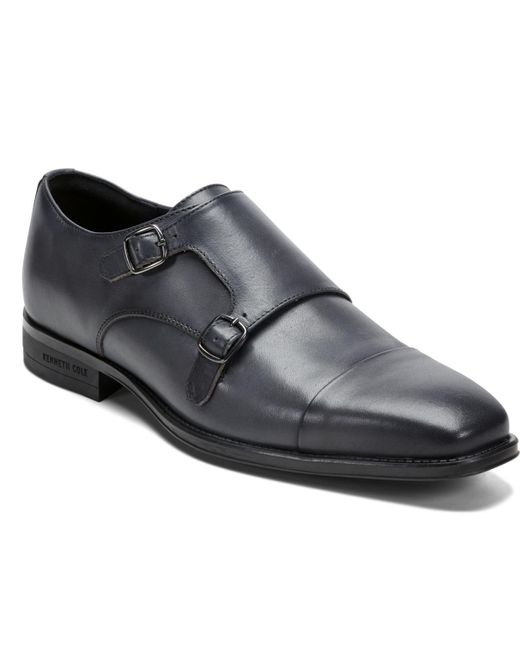 Kenneth Cole Black Charles Double Monk Strap Shoe for men