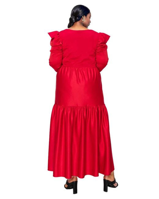 L I V D Red Plus Size Isabel Tie Maxi Dress