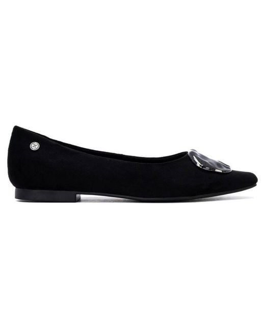 Xti Black Suede Ballet Flats