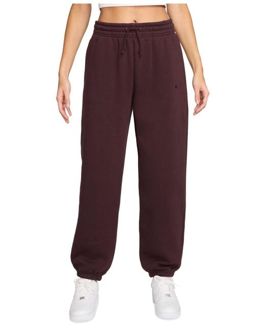 Nike Purple Sportswear Phoenix Fleece High-rise Oversized Sweatpants