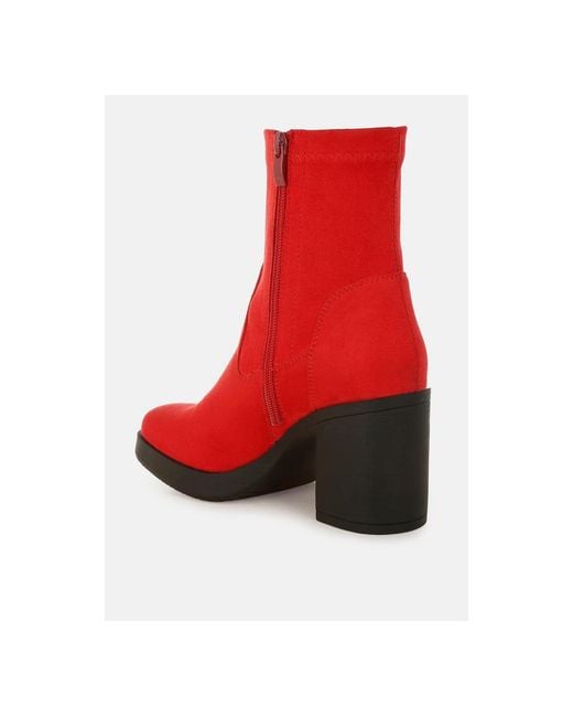 LONDON RAG Red Enito Microfiber Sock Boots