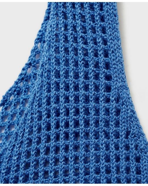 Mango Blue Knitted Crop Top
